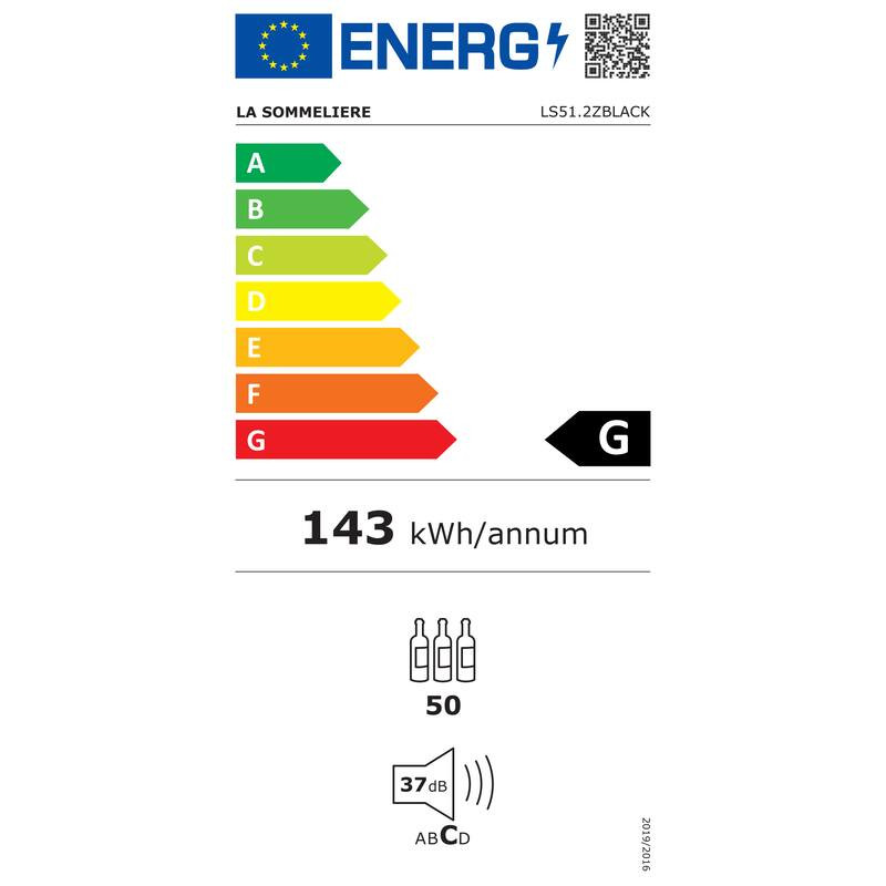 LS51.2ZBLACK La Sommelière: Cantina Vini Moderna e Compatta - 50 Bottiglie